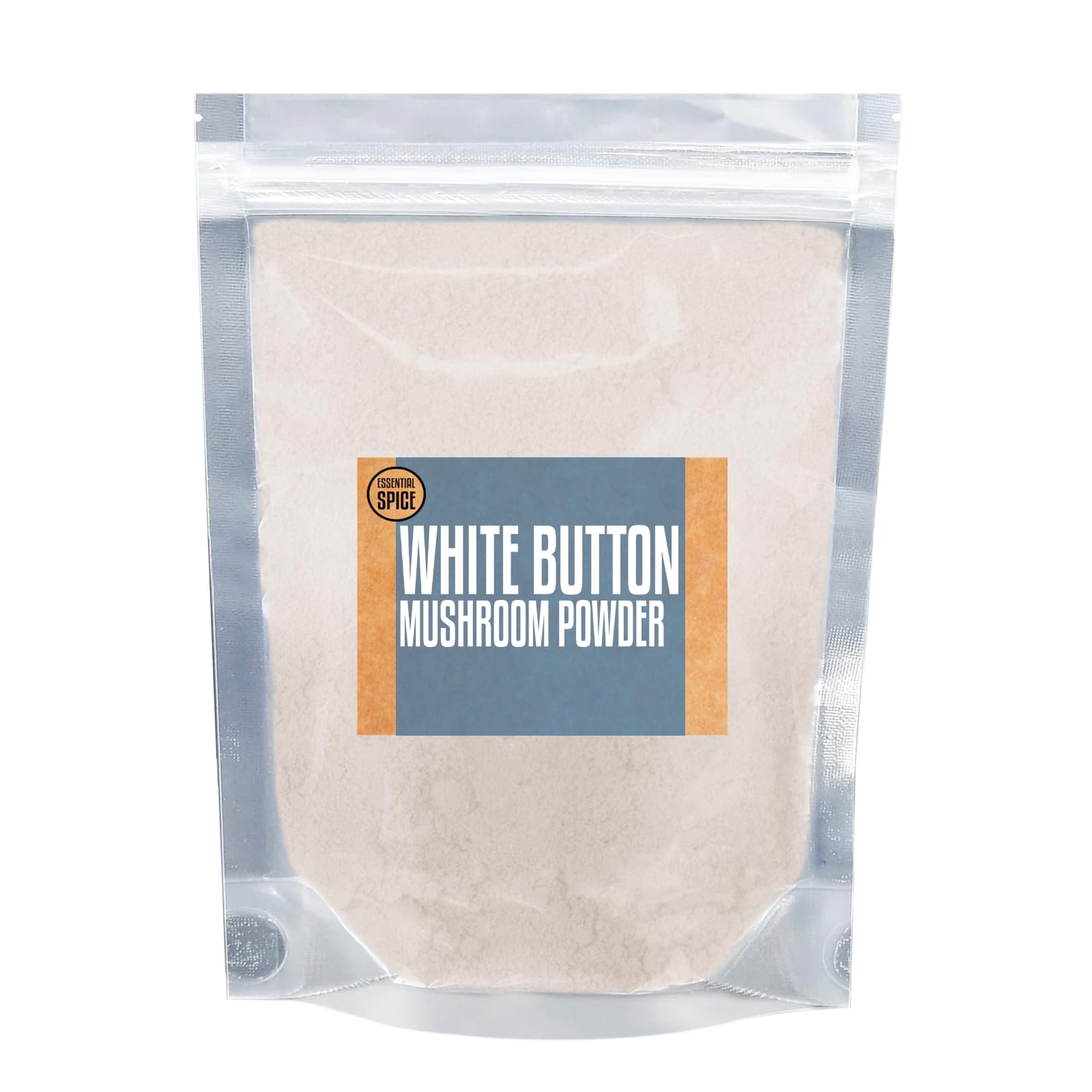 Essential Spice White Button Mushroom Powder - Mild Umami Flavor, Finely Ground - Ideal for Soups, Sauces, Broths, Seasoning Blends & Everyday Cooking