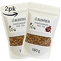 Blentolia Pomegranate Peel Tea - 100% Natural Dried Pomegranate Rind - Antioxidant-Rich Herbal Tea - Loose Leaf, 2 Packs of 180g Resealable Pouch