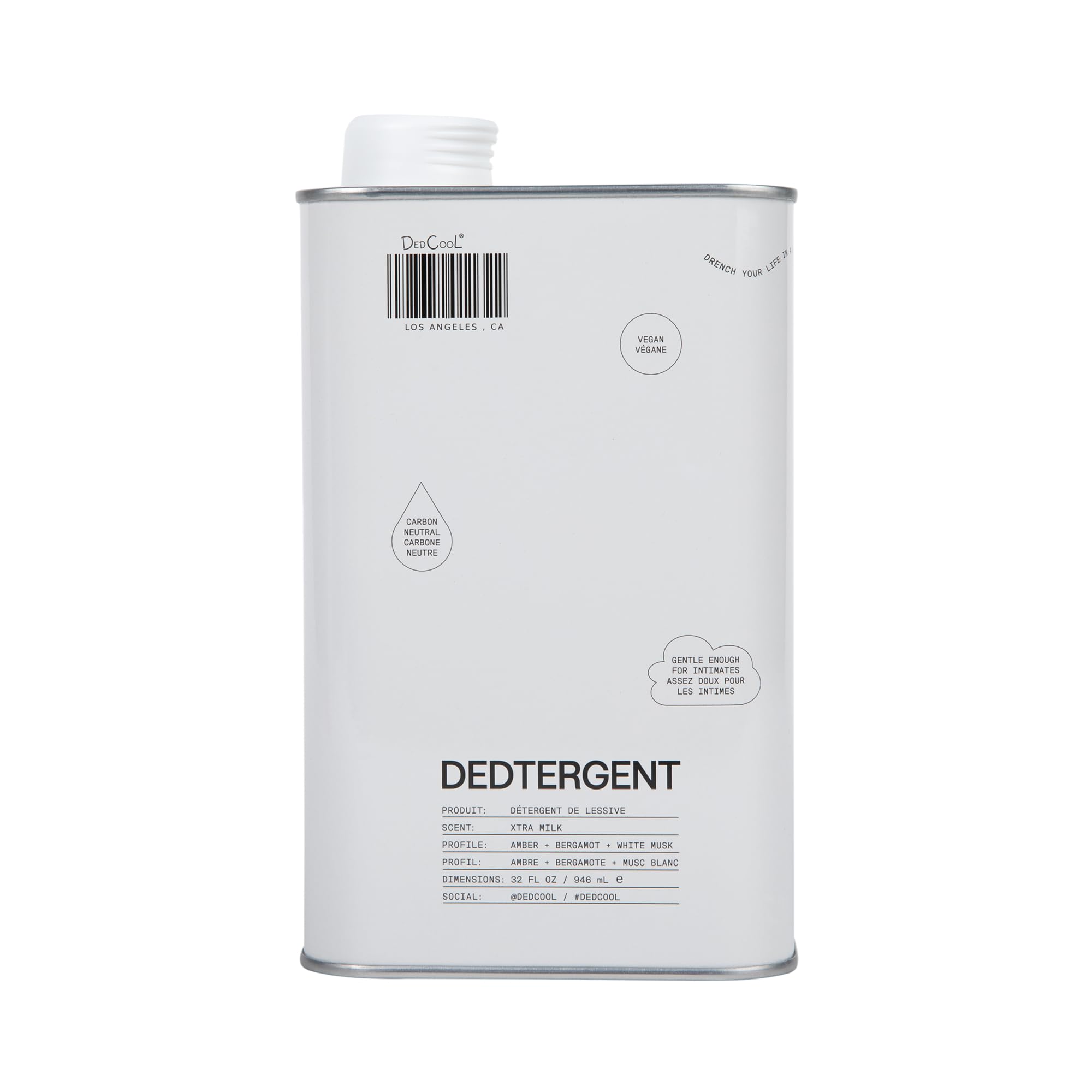 DedCool Liquid Laundry Detergent in Xtra Milk | Luxurious Scent | Stain-Removing Formula | Infused with Natural Essential Oils | Non-Toxic | Up to 60