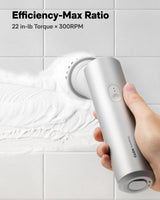 HOTO Handheld Short-Handle Electric Spin Scrubber, IPX7 Waterproof Cordless Scrubber Brush, Bathroom Cleaning Brush, Max 22 in-lb, with 9 Brush Heads
