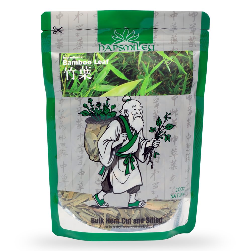 Hapsmiley Bamboo Leaves Tea, Organic Bamboo Leaf Tea (??/DanZhuYe/?? ?? ?) Dried Loose Leaves 60g (2 oz)
