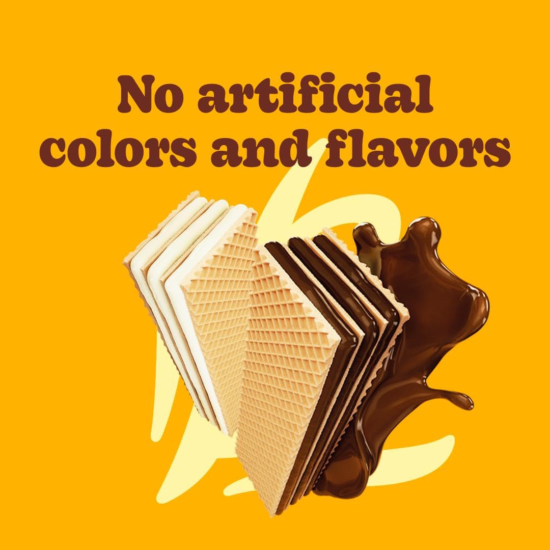 Bauducco Chocolate & Vanilla Wafer Cookies - Convenient Single Serve Wafer Cookies With 3 Layers of Cream - Delicious Sweet Snack on the go or Dessert