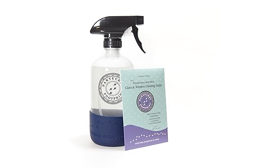 Nantucket Footprint Glass & Window Cleaning Spray - 16 oz - Just-Add-Water - 2 Concentrated Cleaning Strips + 16 oz Reusable Glass Spray Bottle