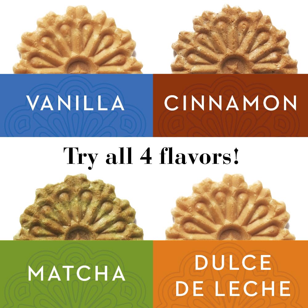 Reko Pizzelle Waffle Cookies, Individually Wrapped Single Serve Snack Packs - Italian Cookies with No Artificial Flavors, Colors or Preservatives - 5