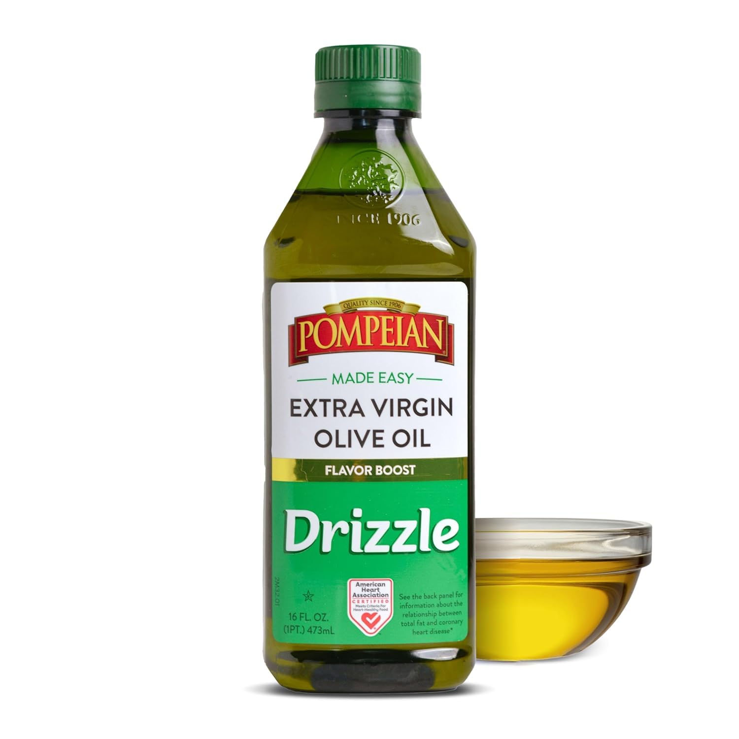 Pompeian Made Easy Drizzle Extra Virgin Olive Oil, Contains Polyphenols, First Cold Pressed, 16 Fl Oz