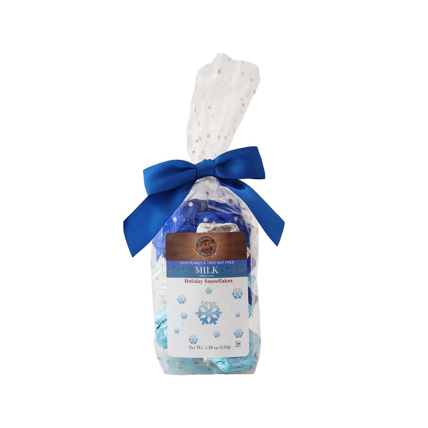 Vermont Nut Free Chocolates Holiday Chocolate Snowflakes (Milk Chocolate) 5 Ounces, Nut-Free, Egg-Free, Kosher