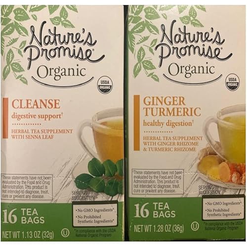 Nature's Promise Organic Digestive Support Tea Bundle (Pack of 2 = 32 tea bags)--Support for a healthy digestive system