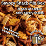 Savory Snack Mix - 21 Count Bulk Box of Individually Wrapped Snack Mix Packs (1.75 oz Each) - Assembled by Bussin Boxes