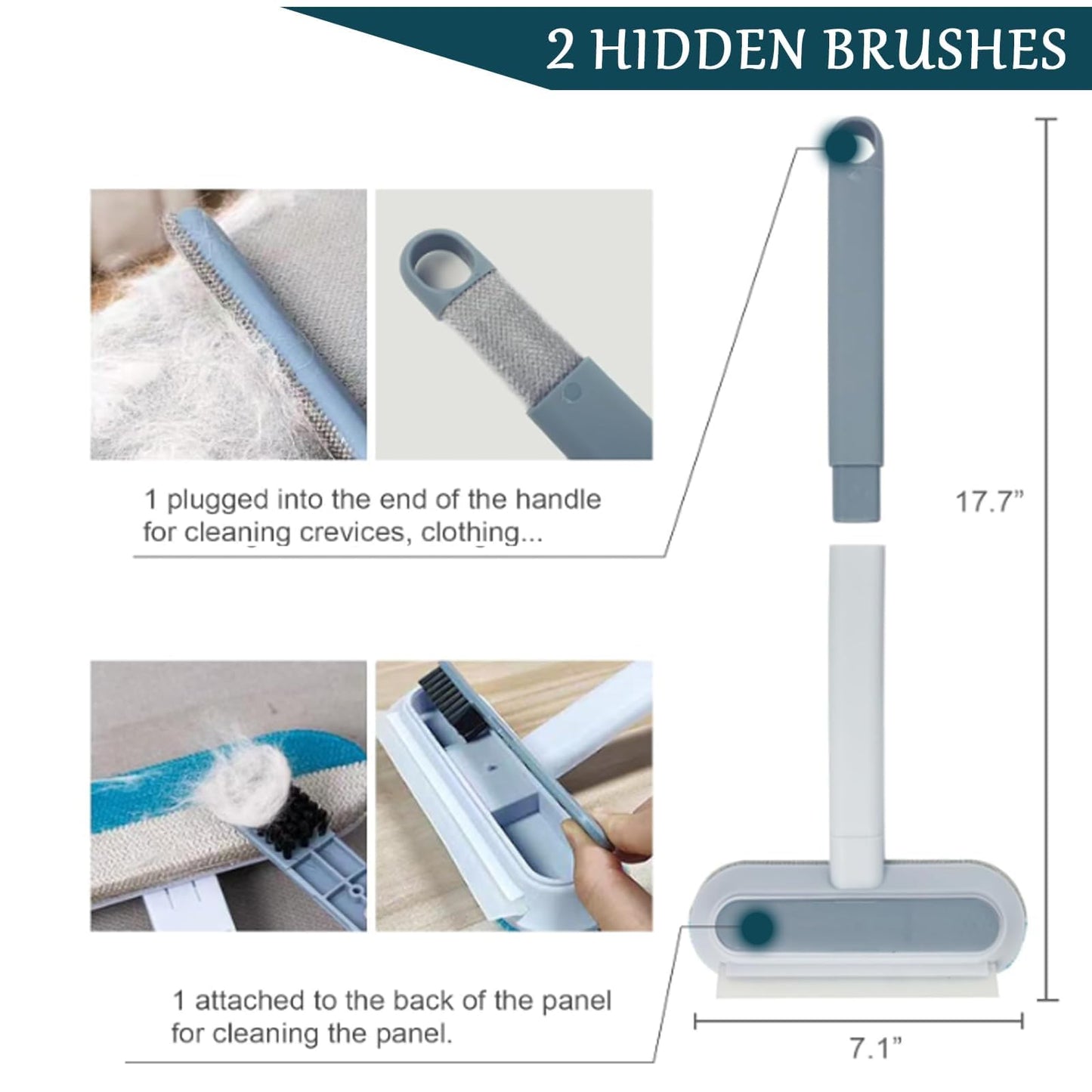 Pet Hair Remover Brush for Furniture, Reusable, Washable Lint Brush for Dog and Cat Hair Couch Remover - Gentle on Carpets, Bedding, Clothes