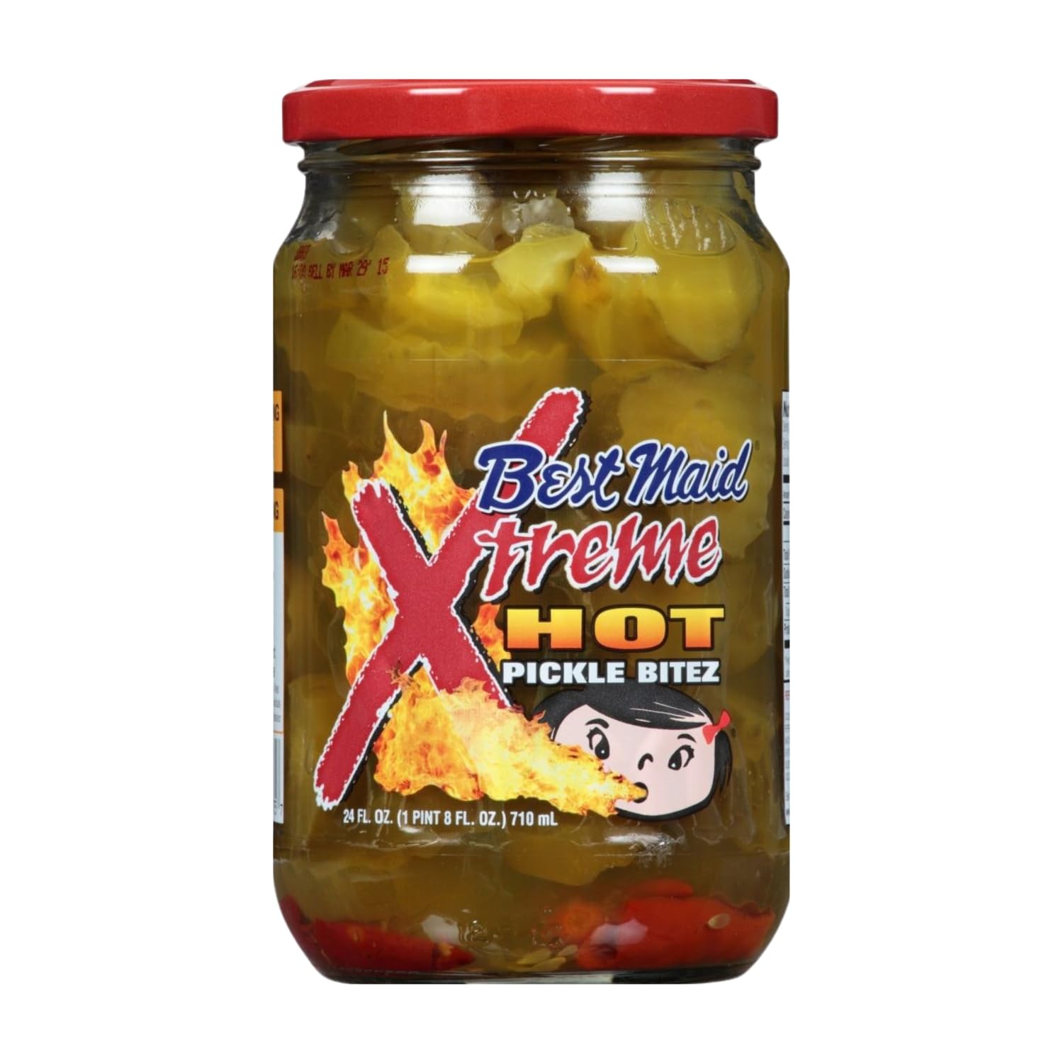Best Maid Products - 24 Ounce Glass Jars Baby - Dill, Kosher, Hamburger Slices, Garlic Bites, Habanero Chips, & Xtreme Hot Pickles (4 Pack, Xtreme HOT