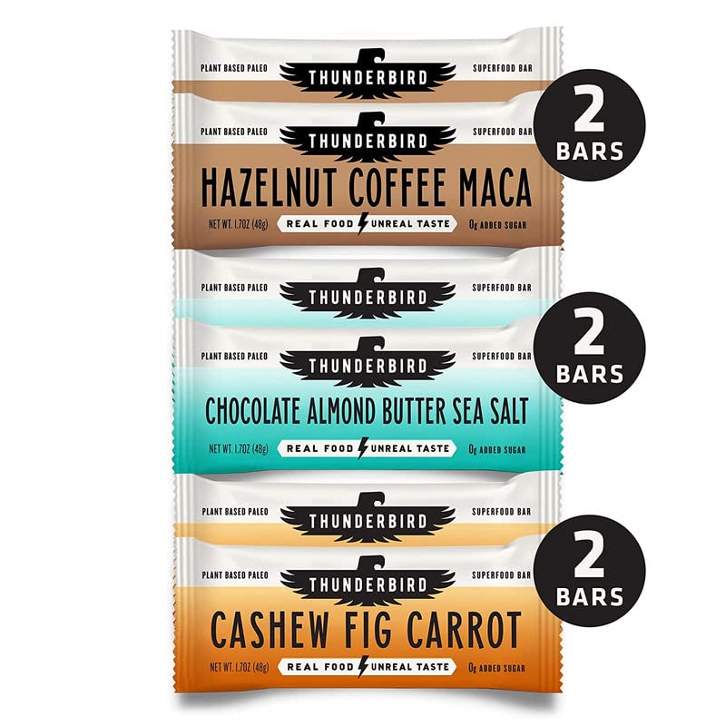 Thunderbird Real Food Bars, Seasonal Variety Pack, Gluten Free, Paleo, Vegan Snack Food Bars, 61.2 Ounce