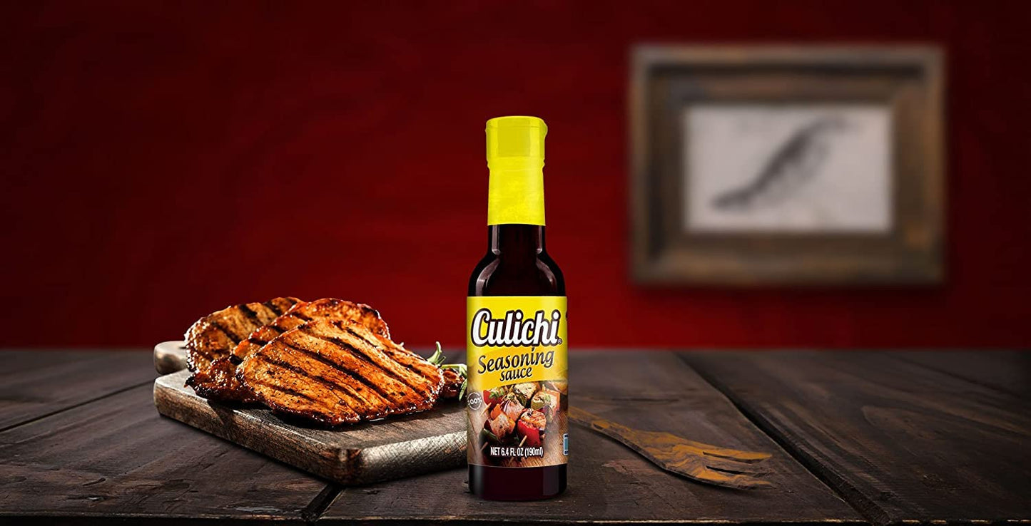 Salsa Culichi (TM) Official Savory Seasoning Sauce (Jugo Sazonador - Authentic Mexican Salsa) (3 Bottles)