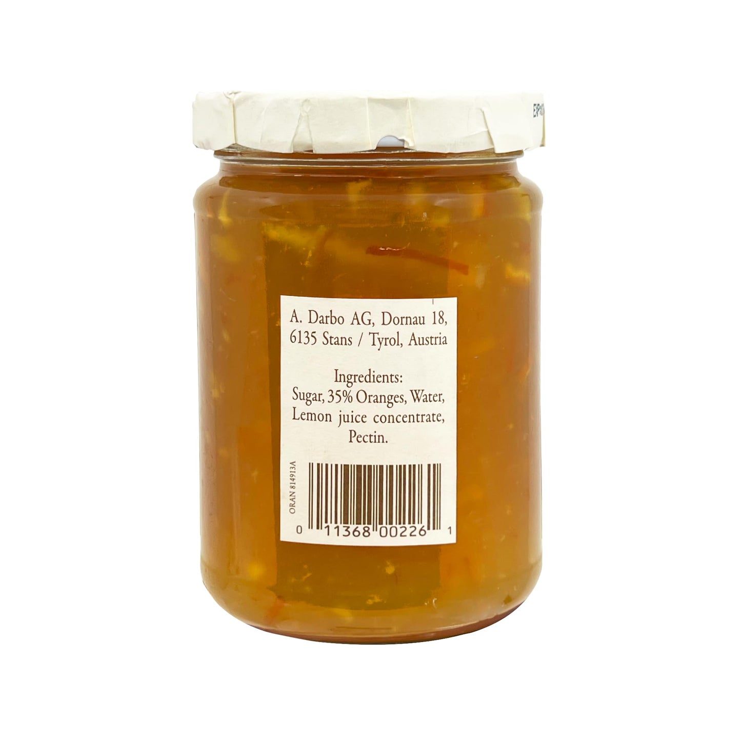 D’arbo Orange Fruit Spread, 16 oz (454 g) | All-Natural Austrian Marmalade | Made with Real Oranges | No Artificial Colors or Preservatives