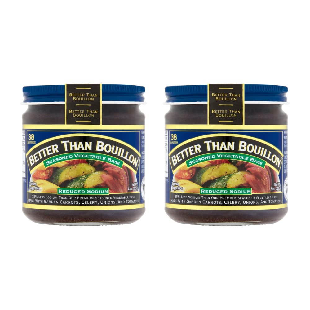 Better Than Bouillon All Natural Reduced Sodium Vegetable Base, Made with Seasoned Vegetables, Makes 9.5 Quarts of Broth, 38 Servings 8 Ounce (Pack