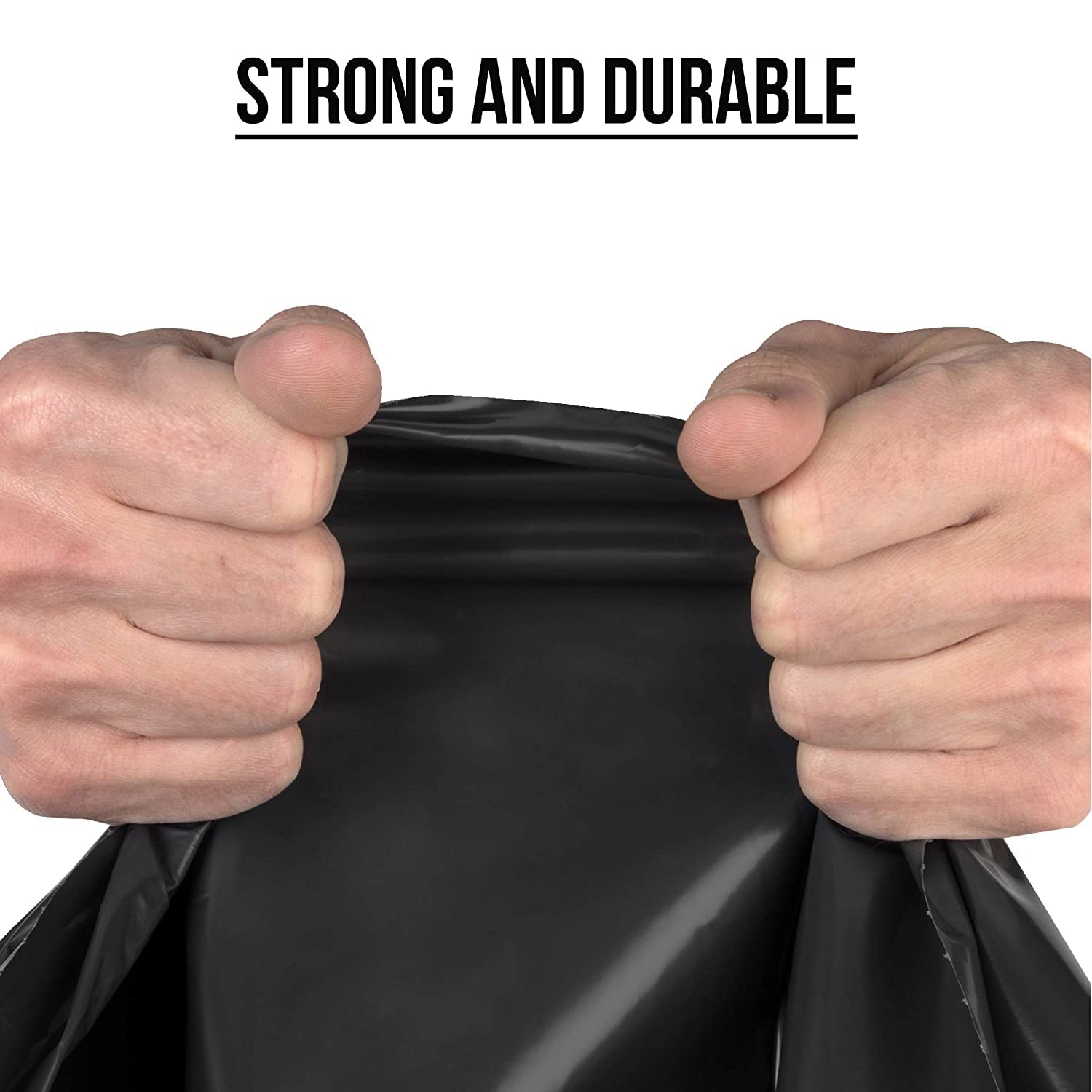 Ultrasac 45-55 Gallon 1.25 MIL Black Garbage Bags With Drawstrings Fits Rubbermaid Brute Trash Cans - 40" x 45" - Pack of 100 - For Commercial