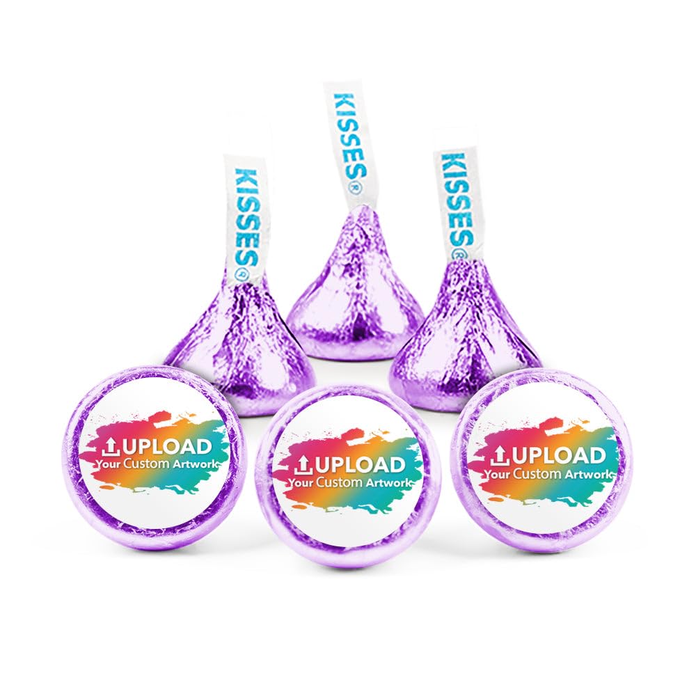 90ct Custom Promotional Candy Purple Kisses & DIY Photo or Logo Stickers