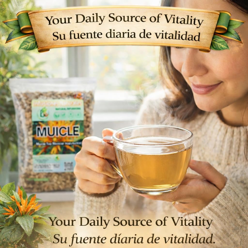 Muicle Herbal Tea (Mexican Honeysuckle) - 4 oz Loose Leaf - 100% Natural, Wildcrafted, Vegan, Non-GMO, Gluten-Free, Caffeine-Free - Authentic Mexican