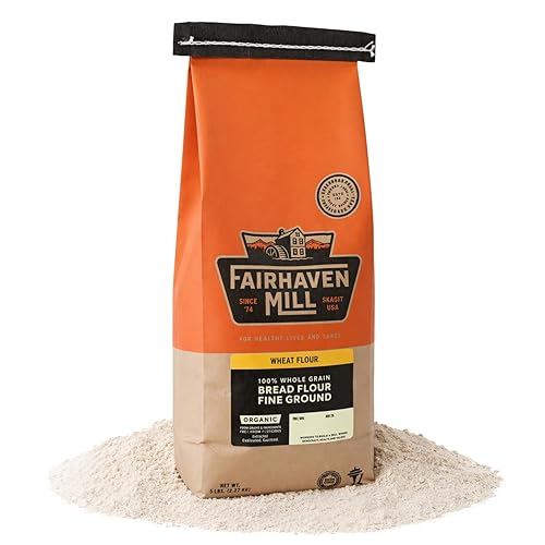 Fairhaven Mill Fine Ground Whole Wheat Bread Flour - USDA Organic Certified and 100% Whole Grain - Superior Gluten Strength for Artisan Breads, Rolls