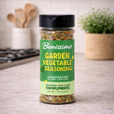 Benissimo Garden Vegetable Seasoning, Vegetable & Herb Blend for Roasted Vegetables, Dips, Pasta, Soups, Potatoes & Marinades with Pet Shaker | 8.5