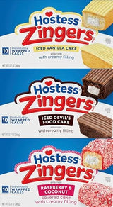Hostess Zingers Variety - Chocolate, Vanilla, Raspberry - 3 Boxes