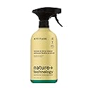 ATTITUDE Window & Mirror Cleaner Spray, Plant-Based Ingredients, EWG Verified, Streak Free, Removes Fingerprints, Dust and Dirt, Lavender & Rosemary