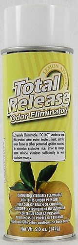 Hi-Tech Total Release Odor Eliminator - Lemon Attack - Use as an Odor Fogger (Bomb) or Short-Burst Spray (5oz Aerosol)