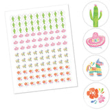 Big Dot of Happiness Mini Fiesta Stickers, Mexican Themed Party Round Candy Sticker Favors - Small Labels Fit Chocolate Candy (1 Sheet of 108)