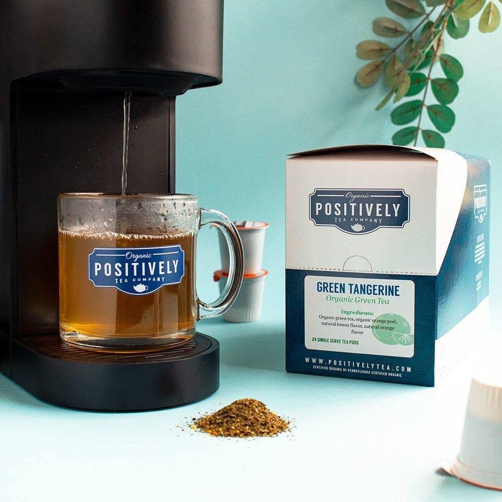 Organic Positively Tea Company, Green Tangerine Green Tea, K-Cup Compatible, 96 Pods