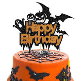 Happy Halloween Cake Topper-Ghost Birthday Cake Pick-Birthday Witch Cake Topper-Halloween Party Decoration Glitter Supplies (278)