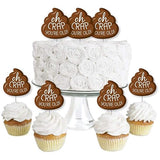 Big Dot of Happiness Oh Crap, You're Old - Dessert Cupcake Toppers - Poop Birthday Party Clear Treat Picks - Set of 24