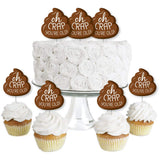 Big Dot of Happiness Oh Crap, You're Old - Dessert Cupcake Toppers - Poop Birthday Party Clear Treat Picks - Set of 24