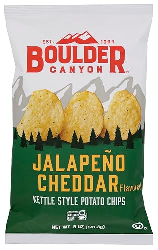 Boulder Potato Chips, Jalapeno Cheddar, 5-Ounce Bags (Pack of 12)
