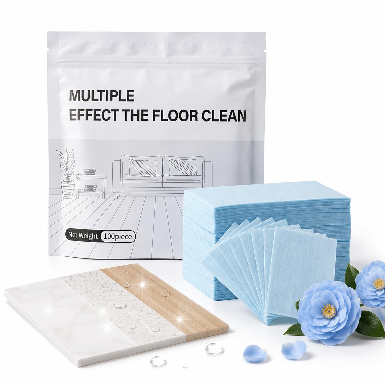 UsLikeDiy Multi-surface Floor Cleaning Tablets, Concentrated Deep Clean Pods, Works on Hardwood Tile Laminate Household Daily Cleaning, Camellia Fresh