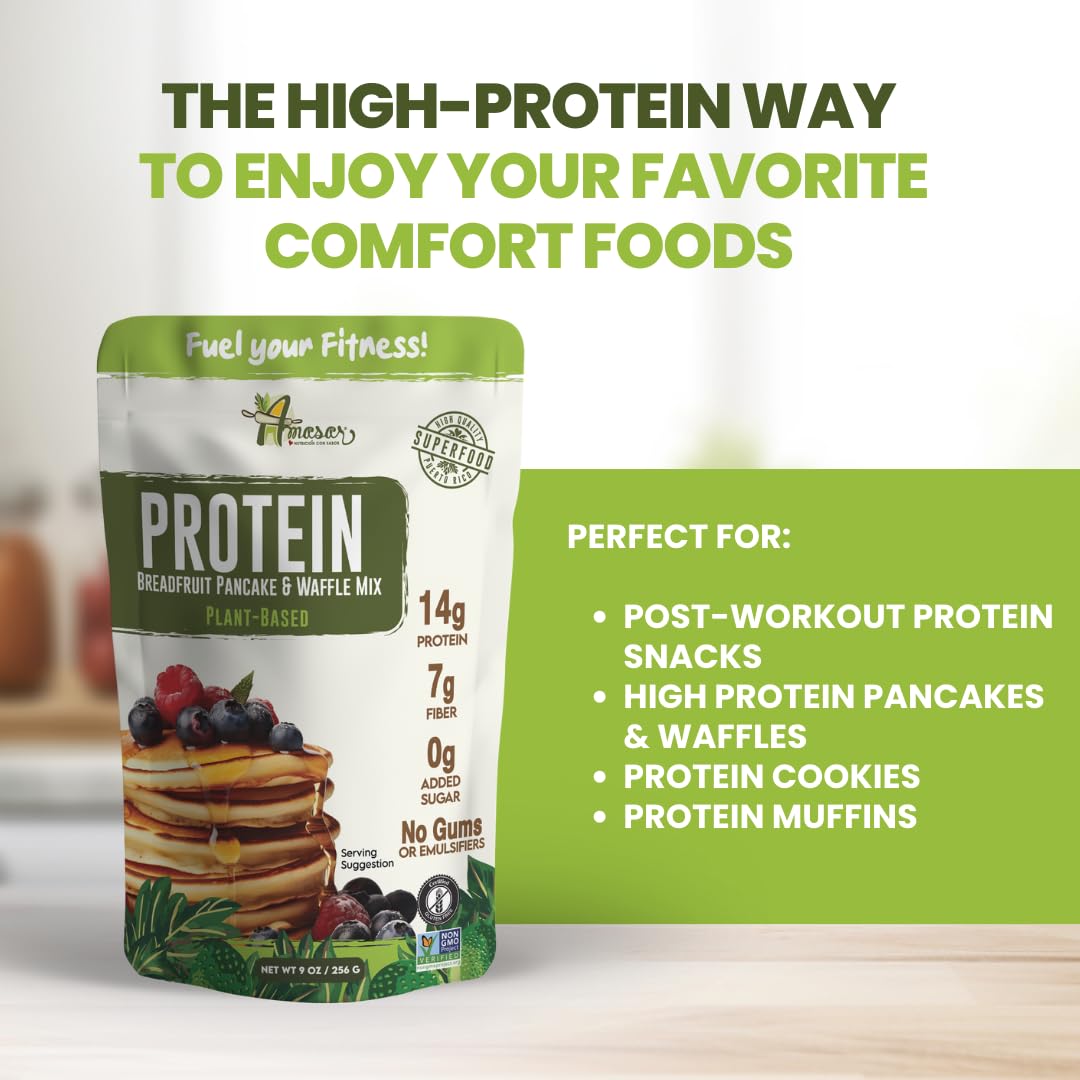 Amasar High Protein Pancake & Waffle Mix (Breadfruit-Based) 9 oz (2pk)