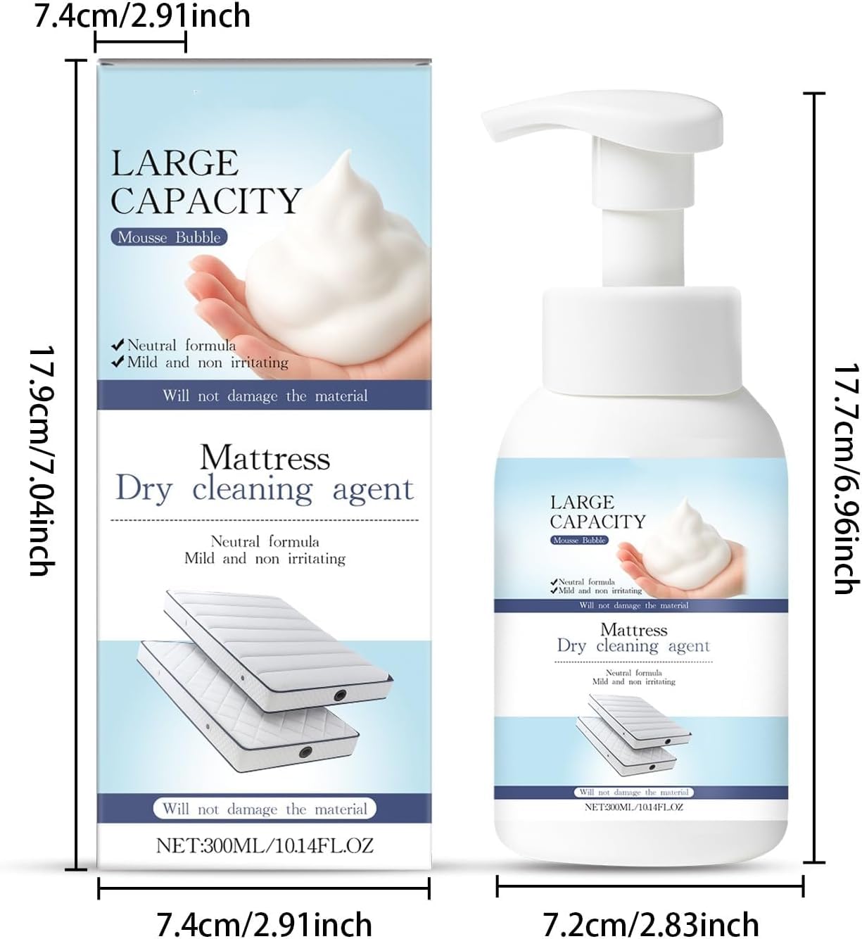 1pc Mattress Stain Remover for Bed & Fabric, Powerful Yellow Stain Cleaner for Old & New Stains, Gentle Spot Treatment for Mattress, Couch, Rug