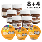 Hazelnut Spread & Peanut Butter Chocolate Snack Variety Pack - Mini Single Serve Cups for Lunchbox, Kids Snacks, Breakfast, School, Travel, Portion