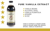 KS Pure Vanilla Extract 16 FL OZ, with RON DEYMOND Card, Real Vanilla Extract - For Cooking, Drinks & Desserts - 100% Vegan, Sugar Free & Kosher