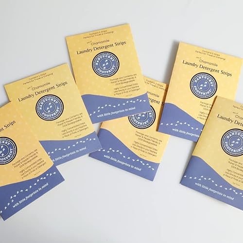 Travel Set | Chamomile Laundry Detergent Sheets (12 Loads) | 6 Packs of 2 Sheets | Liquidless Laundry Detergent | Nantucket Footprint