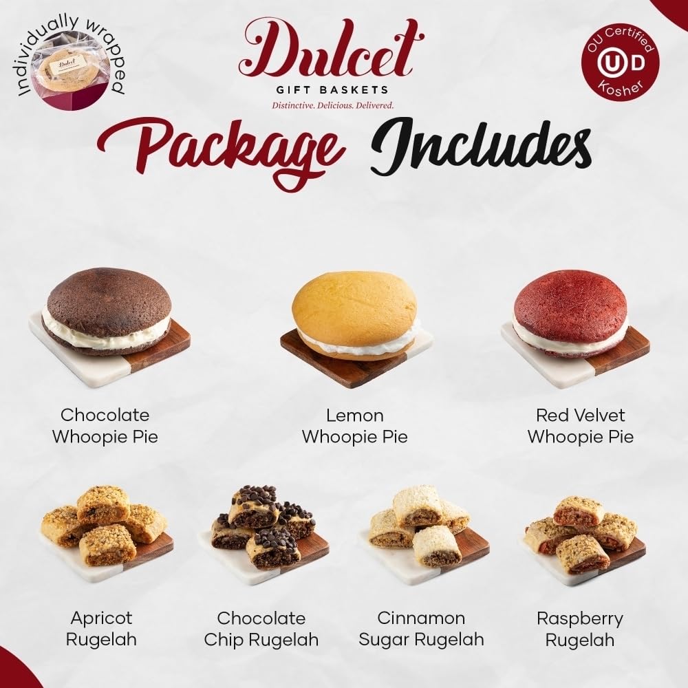 Old Fashioned Fresh Bakery Pastry Signature Gift Basket Features Whoopie Pies and Flaky Rugelah Great Gift Family, Friends, Him, Her & Office events