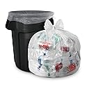 Aluf Plastics 33 Gallon 2 MIL Thick Clear Heavy Duty Trash Bags - 33" x 39" - Pack of 100 - For Recycling, Kitchen, Contractor, & Outdoor