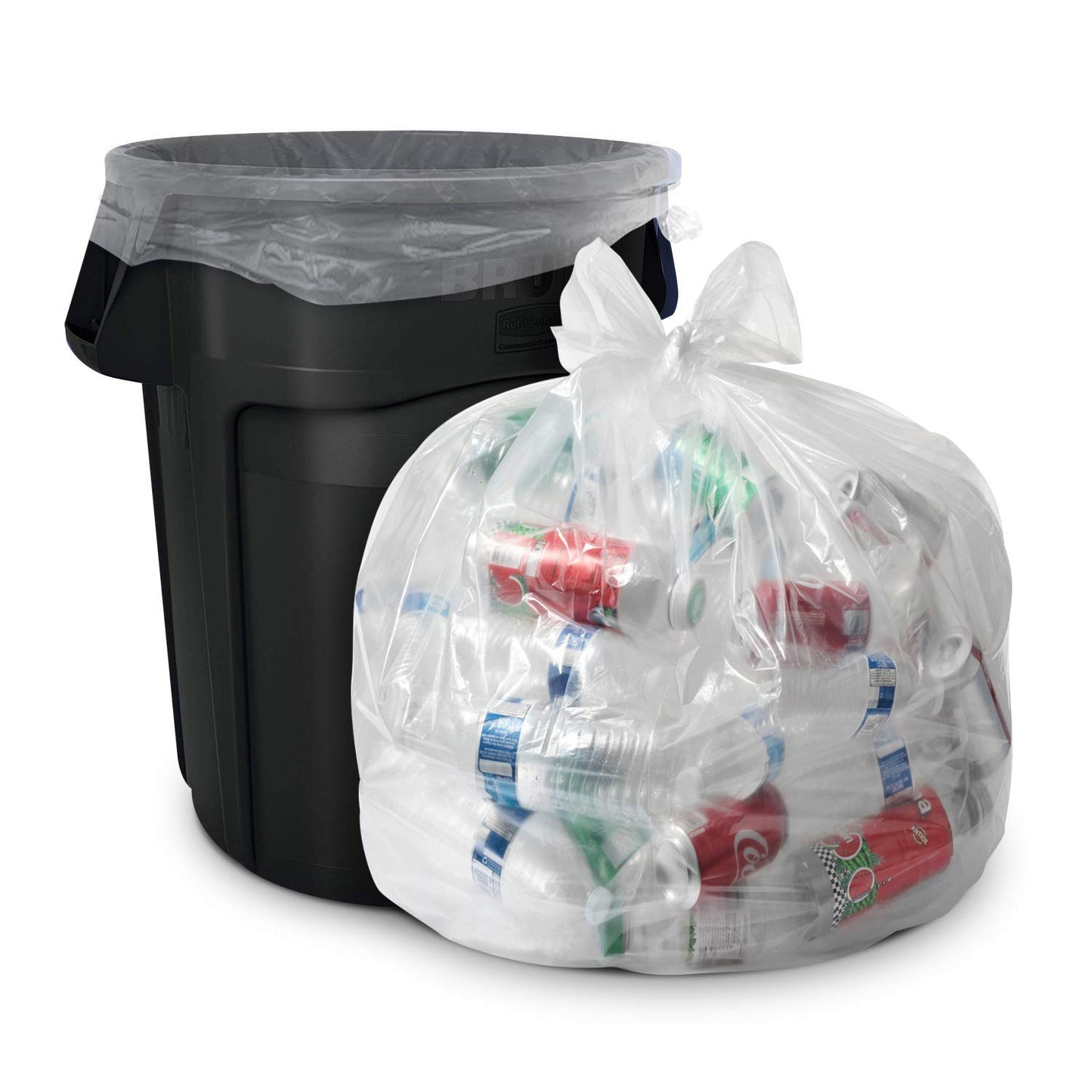 Aluf Plastics 33 Gallon 2 MIL Thick Clear Heavy Duty Trash Bags - 33" x 39" - Pack of 100 - For Recycling, Kitchen, Contractor, & Outdoor