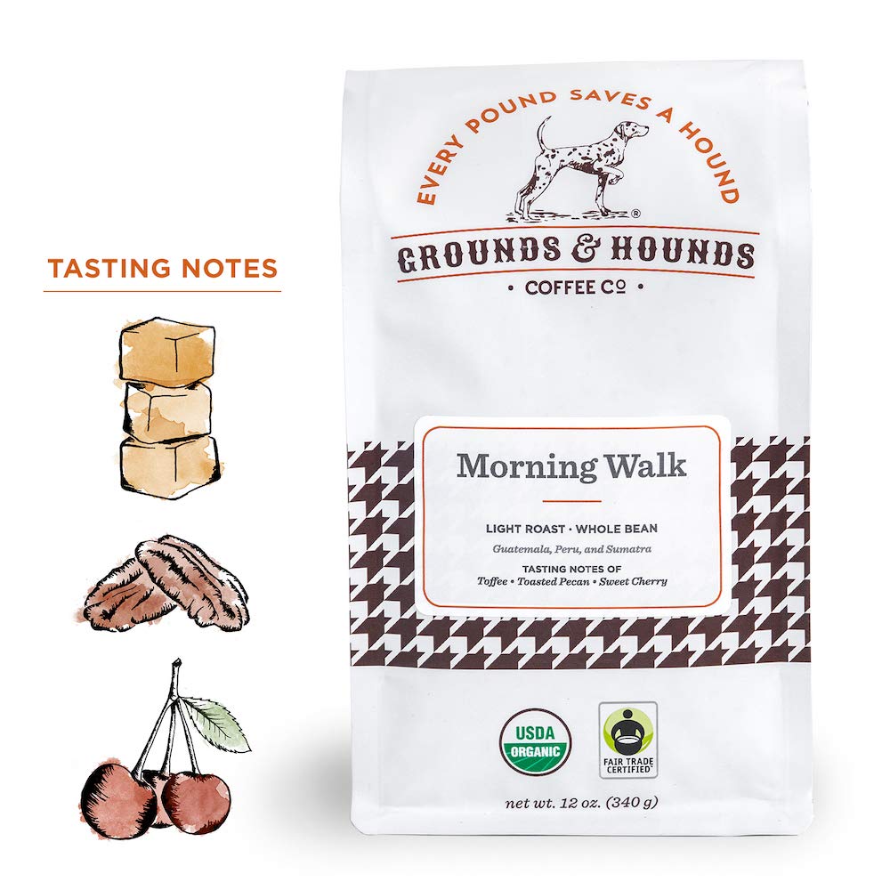 Grounds & Hounds Three Blend Starter Kit - Ground, 100% Organic Coffee Variety Pack, Bulk Ground Coffee, Includes Three 6oz Bags of Our Most Popular