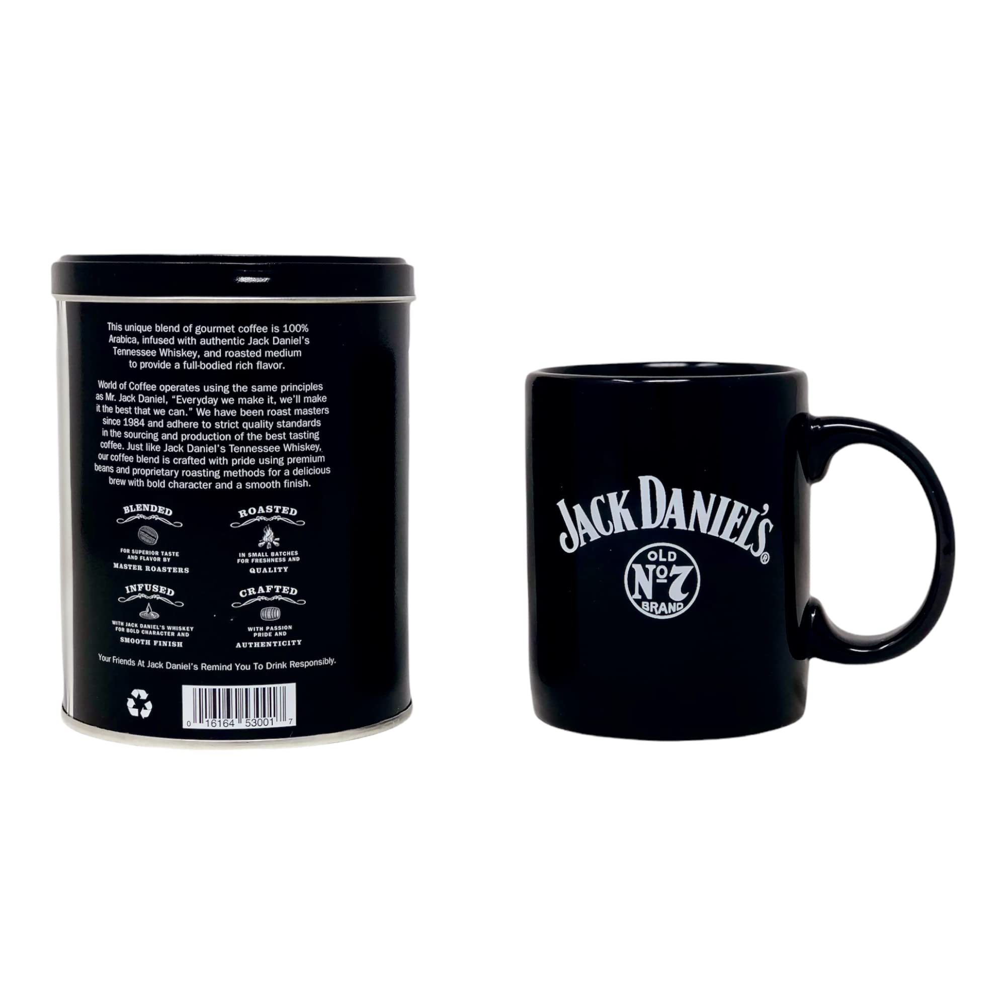 Jack Daniel's Coffee bundled with Jack Daniel's Mug and a measuring scoop - 100% Arabica - Medium Roasted Ground Coffee- Kosher - Official Licensed