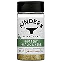 Kinder's Organic Buttery Garlic and Herb Seasoning, 5.3 Oz, Butter, Garlic, Herb & Lemon Blend, USDA Certified Organic, MSG Free, Great on Beef