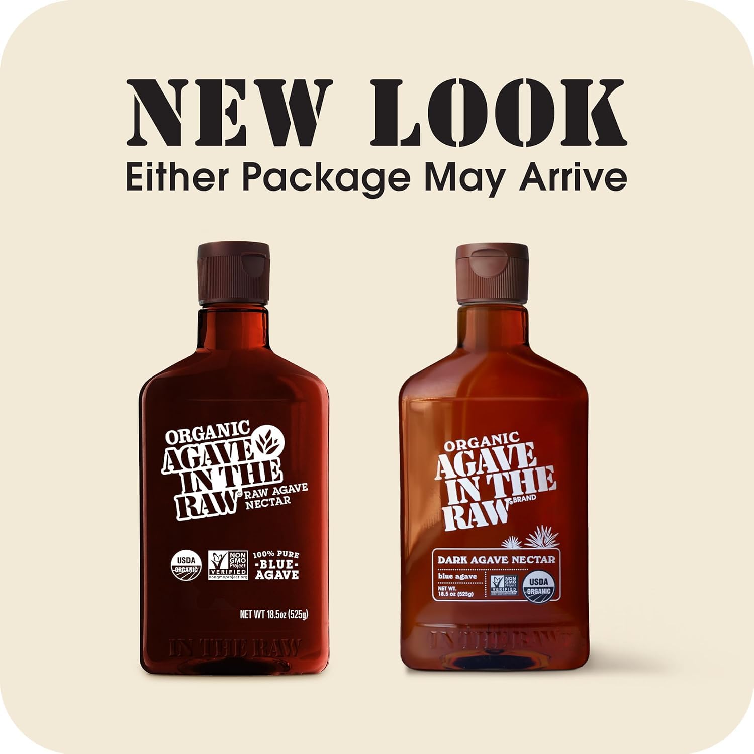 Organic Agave In The Raw Agave Nectar, 18.5 oz., Made With USDA Organic Blue Agave From Mexico, Non-GMO Project Verified, Kosher Vegan and Low Glycemic Index