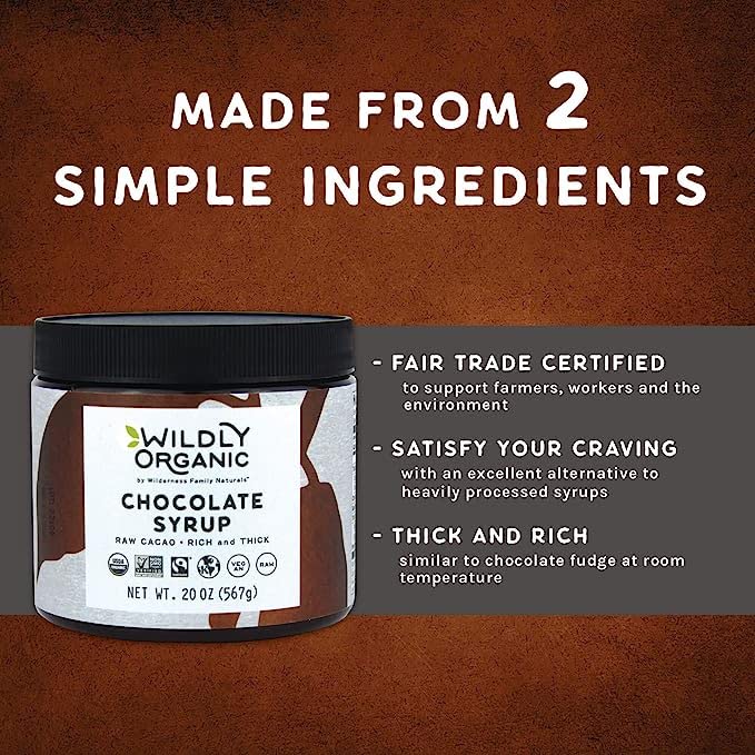 Wildly Organic Chocolate Syrup 128 Fl Oz, 1 Gallon - Organic, Dairy-Free, Fair Trade, Non-GMO, Kosher, Vegan, Premium Rich Chocolate Flavor - Perfect