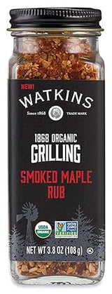 Watkins Organic Grilling Smoked Maple Rub, Non-GMO, Kosher, 3.8 Oz, 1-Pack