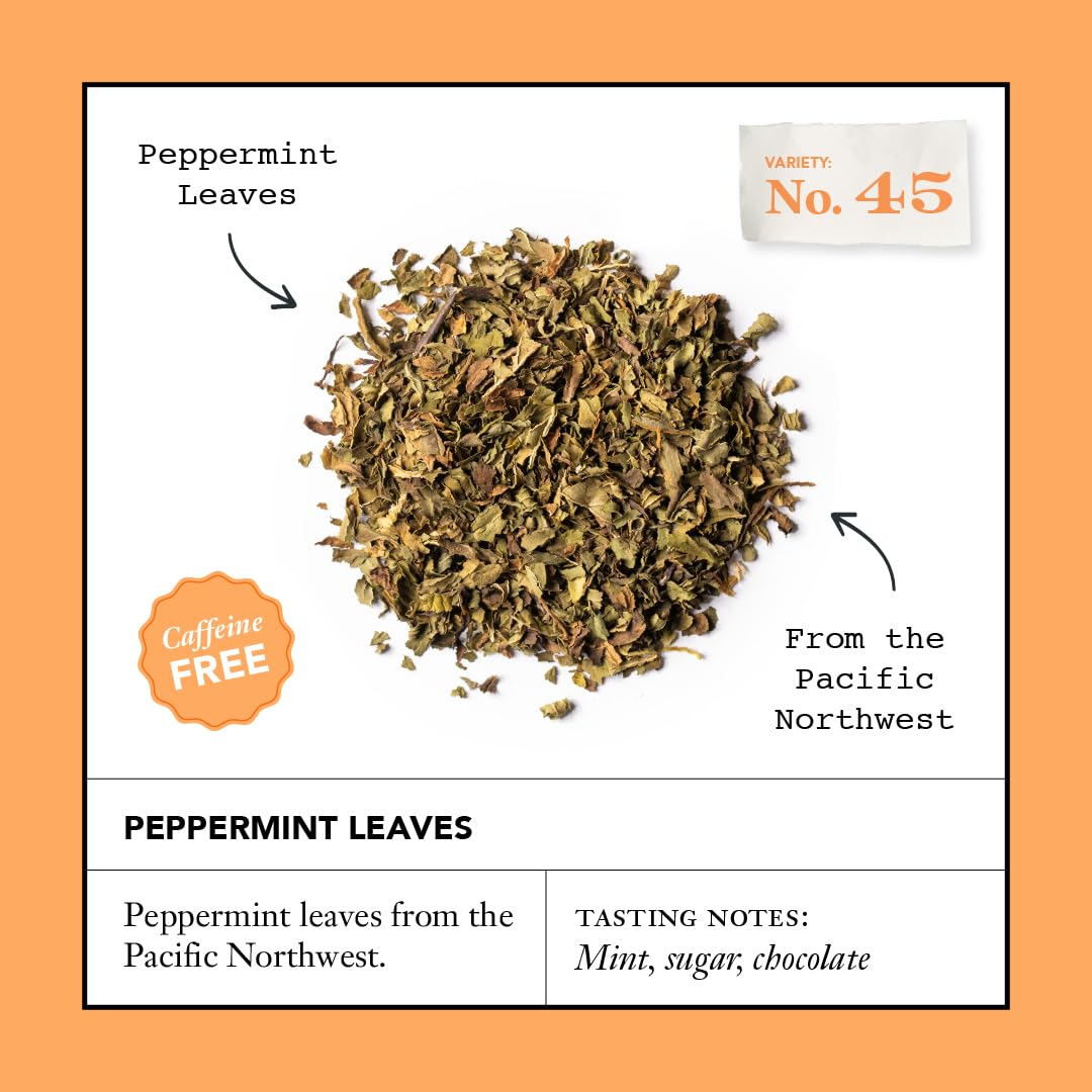 Steven Smith Teamaker Peppermint Leaves No. 45, Herbal Tea, Caffeine-Free, Sugar-Free, Sustainably Grown, Tea Bags, 15 Sachets, 0.78oz each