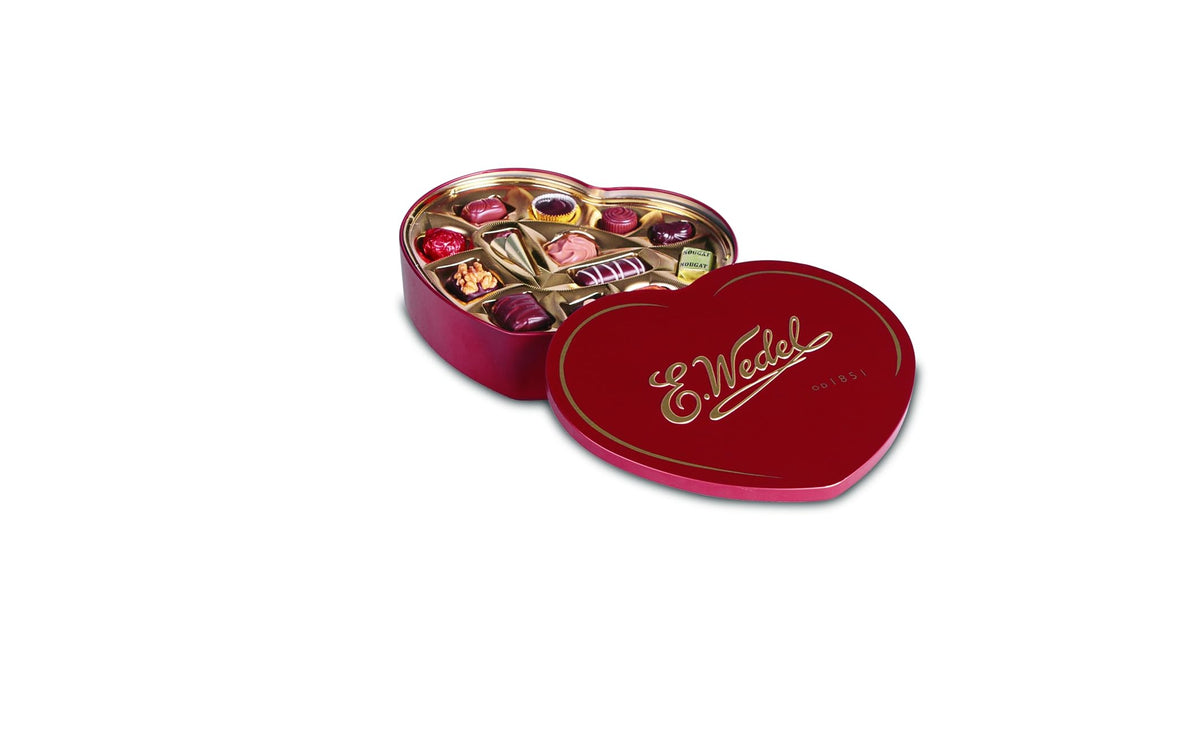 E Wedel Assorted Pralines Heart Tin Gift Box, 263g/9.28oz