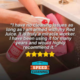 Speed Cleaning Red Juice All-Purpose Cleaner, Degreaser, Non-Toxic, Biodegradable, Commercial Strength, 32 oz Concentrate Refill